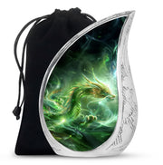 Green Golden Dragon Funeral Urn - Premium Cremation Urn For Ashes
