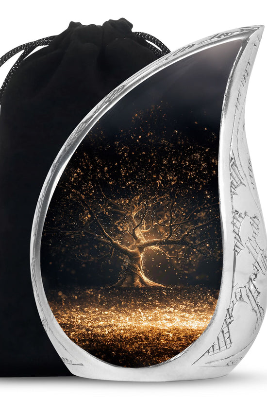 Golden Tree Memorial Urn - Glowing Cremation Urn For Ashes