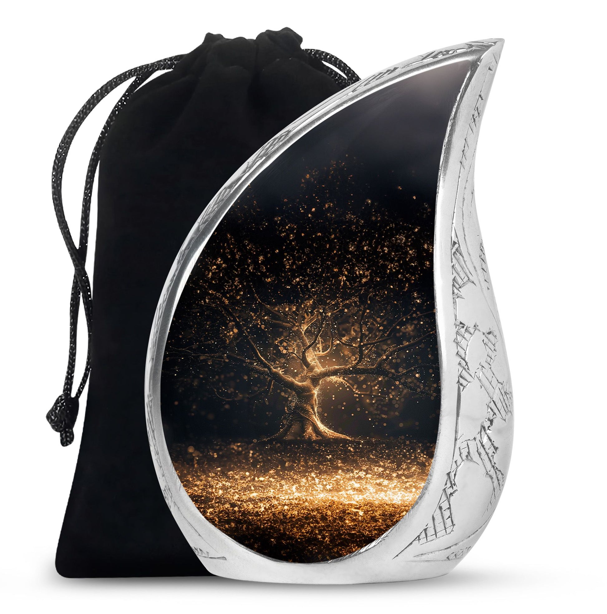 Golden Tree Memorial Urn - Glowing Cremation Urn For Ashes