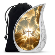 Christian Theme Cremation Urn - Dove Memorial Urn For Human Ashes