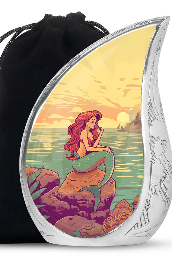 Beach Mermaid Memorial Urn - Artistic Memorial Urn For Loved Ones