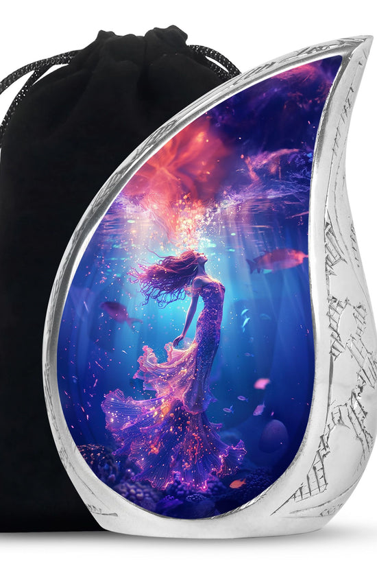 Mystic Mermaid Cremation Urn - Deep Ocean Theme Memorial Urn For Human Ashes