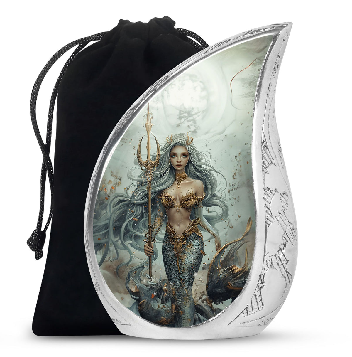 Beautiful Mermaid Theme Cremation Urn - Sea Theme Funeral Urn For Female