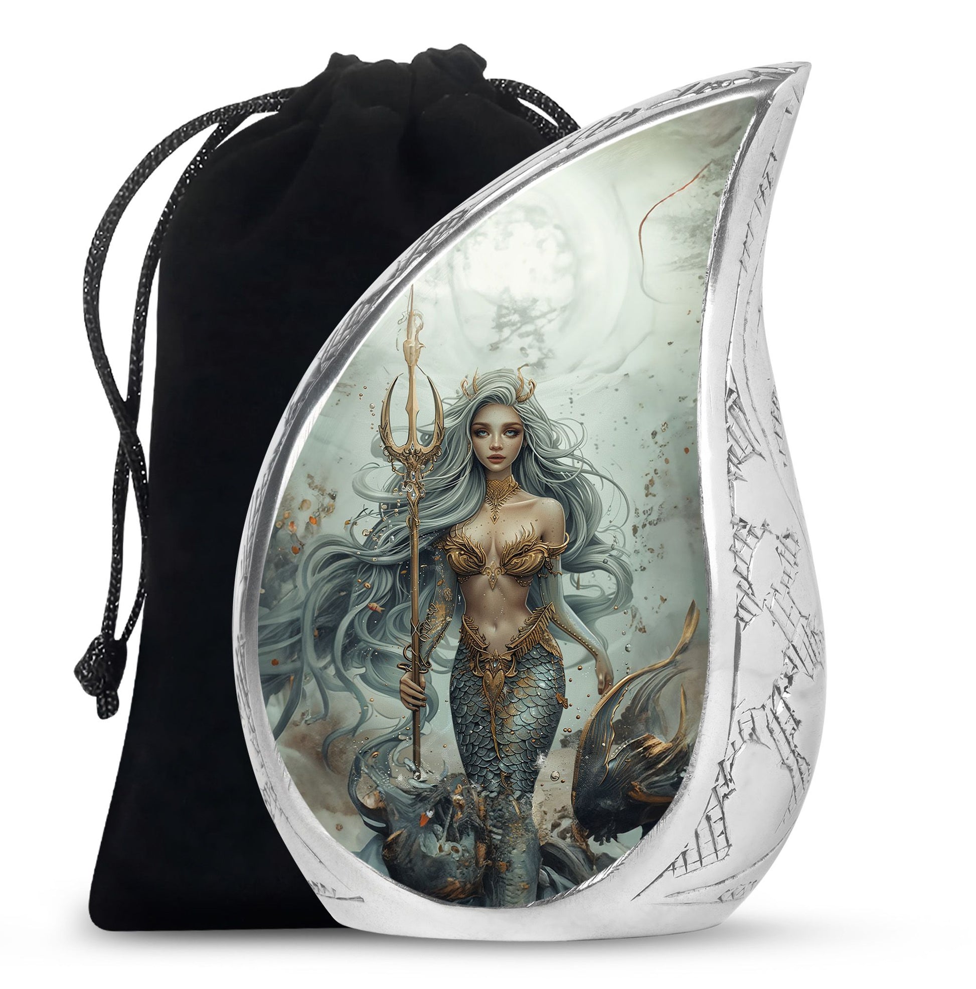 Beautiful Mermaid Theme Cremation Urn - Sea Theme Funeral Urn For Female