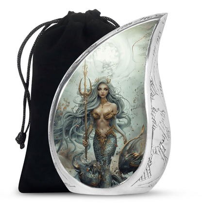 Beautiful Mermaid Theme Cremation Urn - Sea Theme Funeral Urn For Female