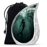 Dark Ocean Mermaid Cremation Urn - Memorial Urn for Human Ashes