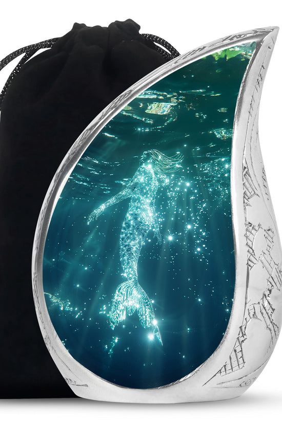 Sparkling Mermaid Ashes Urn - Artistic Memorial Urn For Loved Ones