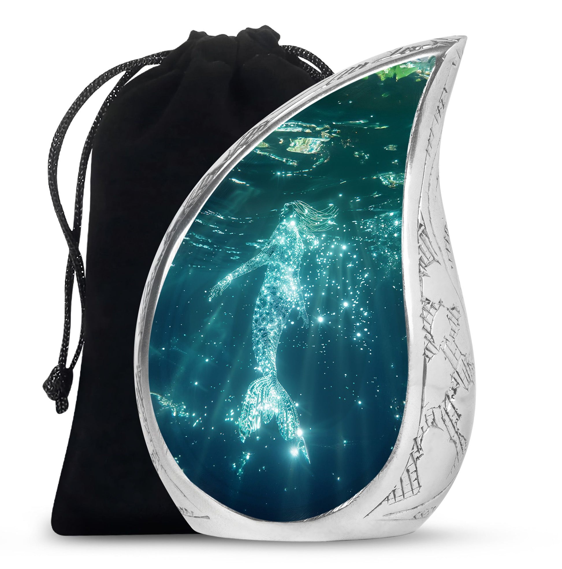Sparkling Mermaid Ashes Urn - Artistic Memorial Urn For Loved Ones