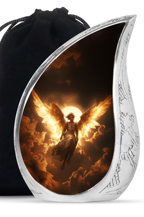 Goddess Angel Funeral Urn - Golden Sunlight Memorial Urn For Human Ashes