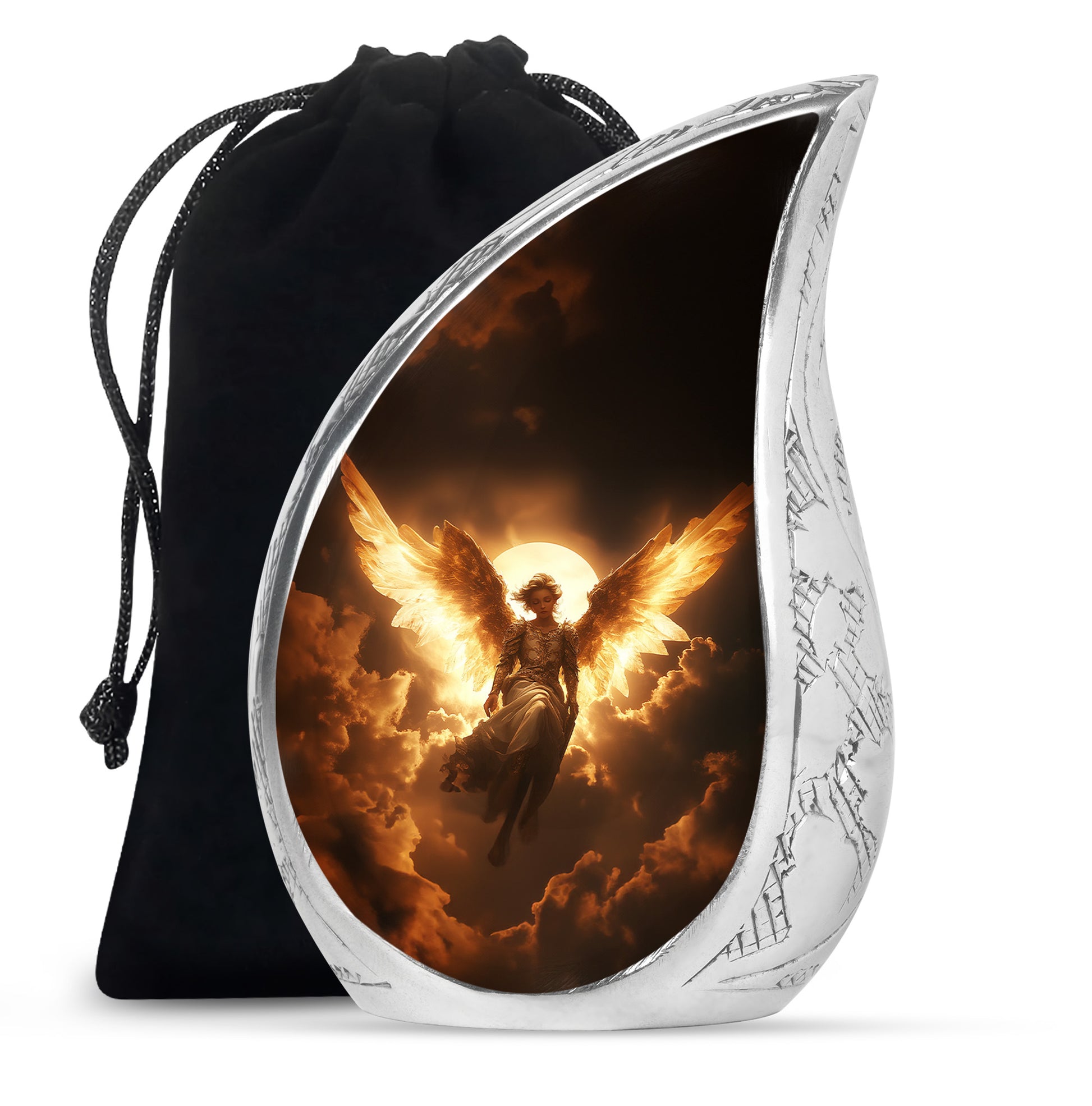 Goddess Angel Funeral Urn - Golden Sunlight Memorial Urn For Human Ashes