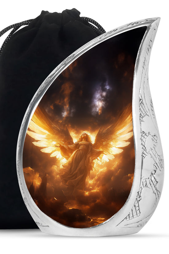 Celestial Light Angel Urn Cremation For Ashes - Divine Memorial Urn For Burial