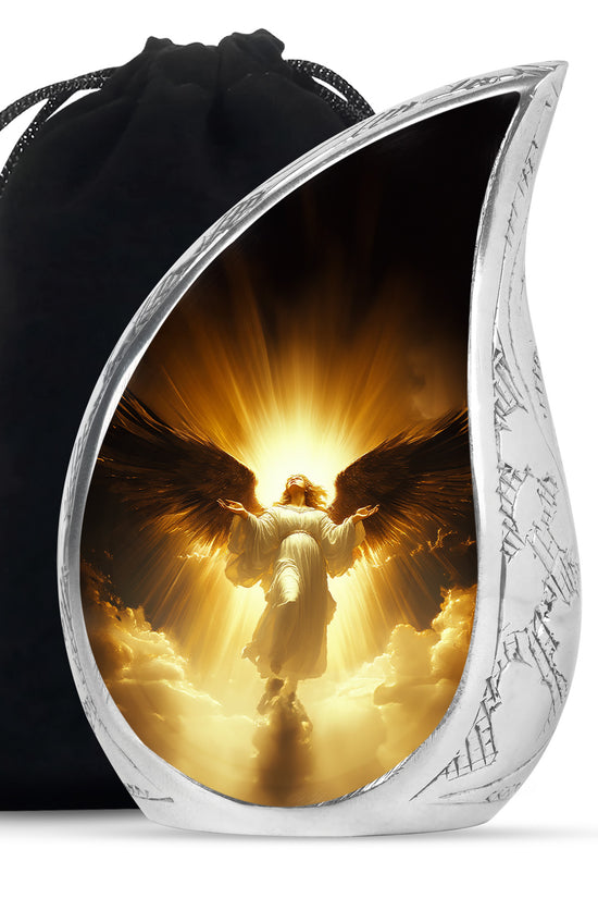 Spiritual Angel Funeral Urn - Golden Heaven Cremation Urn For Ashes