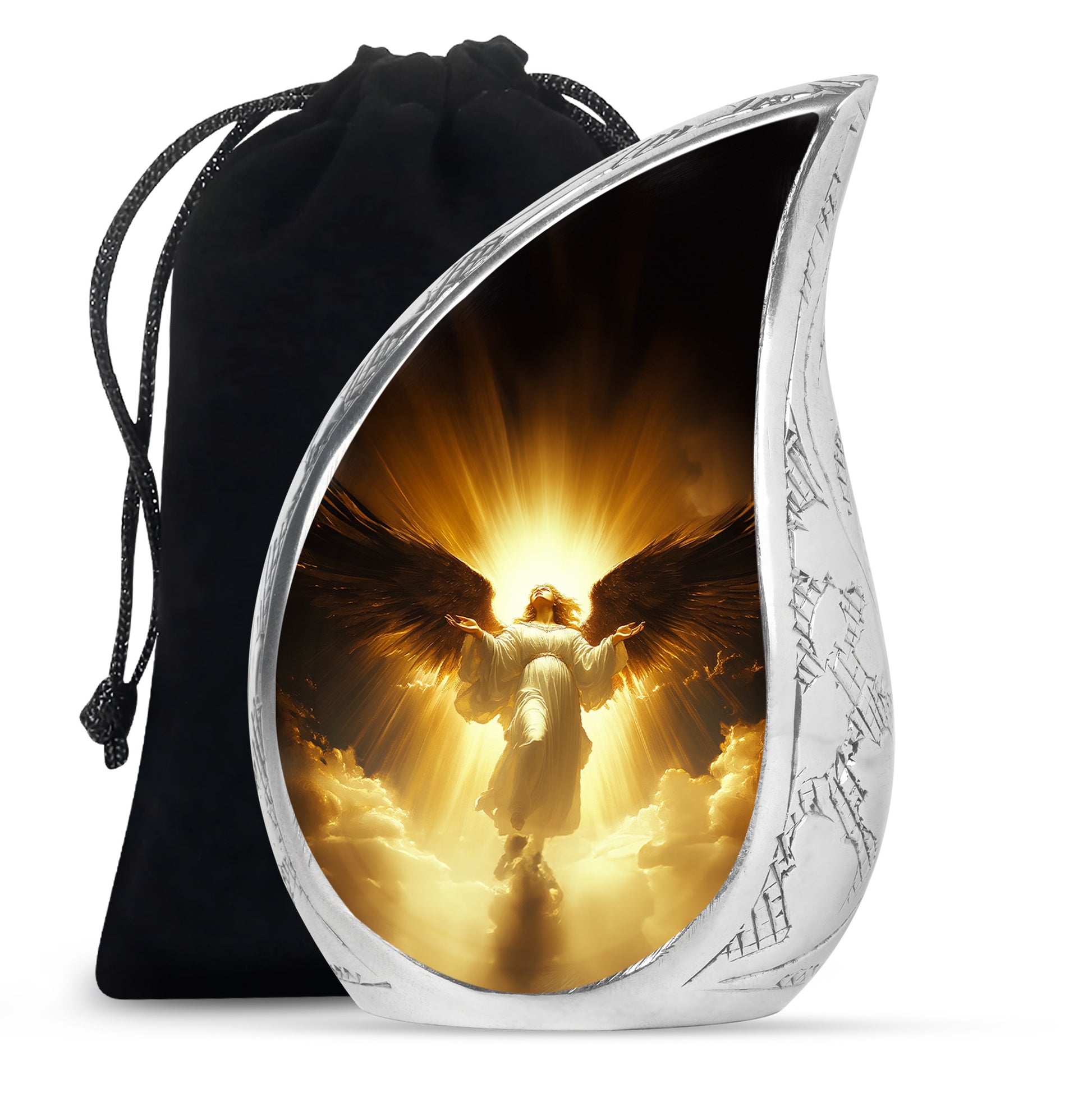 Spiritual Angel Funeral Urn - Golden Heaven Cremation Urn For Ashes