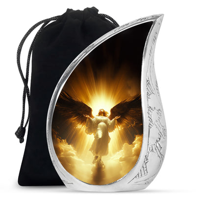 Spiritual Angel Funeral Urn - Golden Heaven Cremation Urn For Ashes