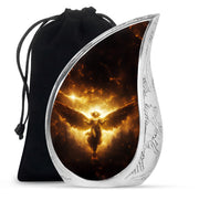 Golden Heaven Storm Angel Memorial Urn - Heaven Cremation Urn For Human Ashes