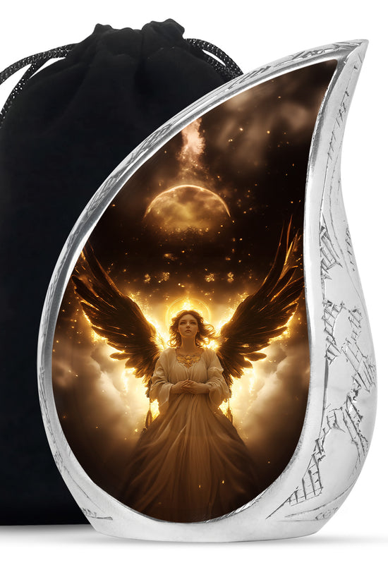 Halo Angel Memorial Urn - Golden Light Funeral Urn For Adult Ashes