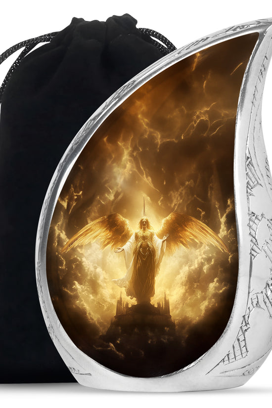 Royal Golden Angel Memorial Urn - Guardian Angel Cremation Urn For Ashes