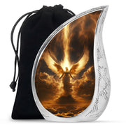 Heavenly Guardian Angel Funeral Urn - Golden Cloud Memorial Urn For Ashes