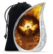 Divine Fire Wings Angel Urn - Glowing Heaven Light Memorial For Loved Ones