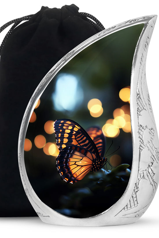 Yellow Monarch Butterfly Urn For Ashes - Large Urn For Men & Women