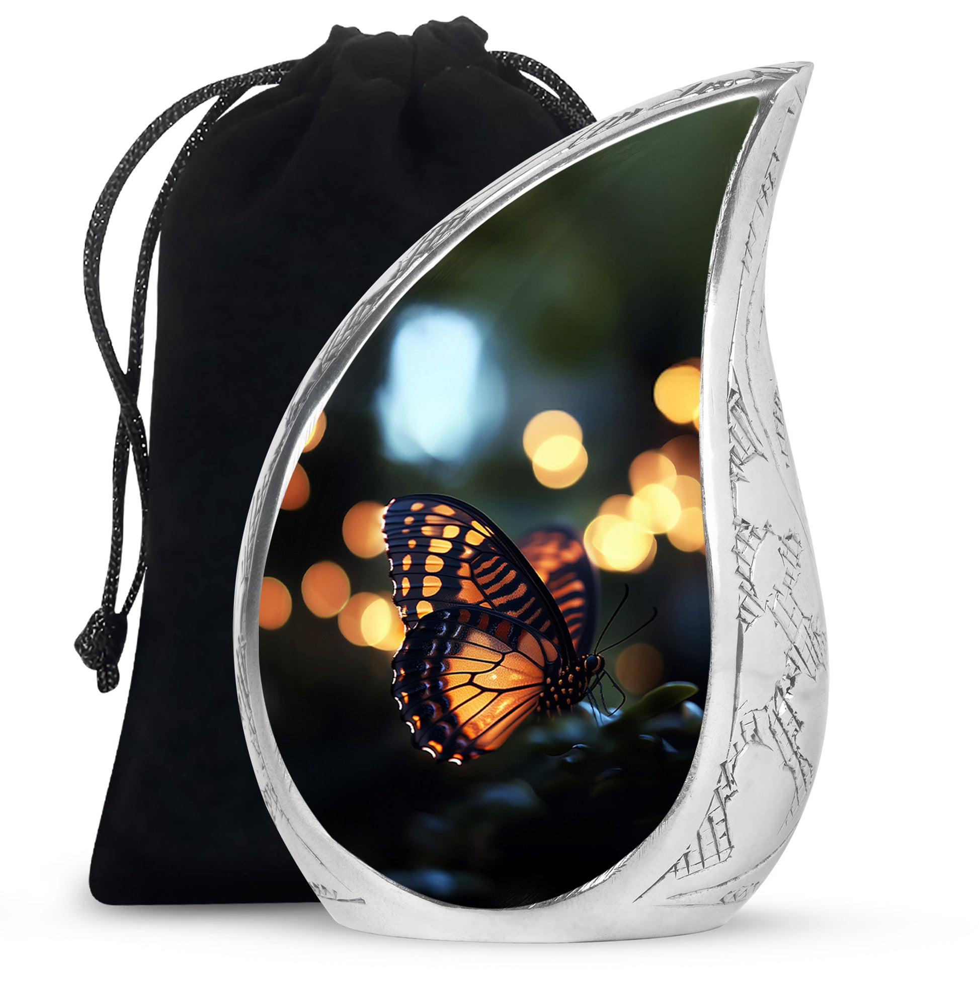 Yellow Monarch Butterfly Urn For Ashes - Large Urn For Men & Women