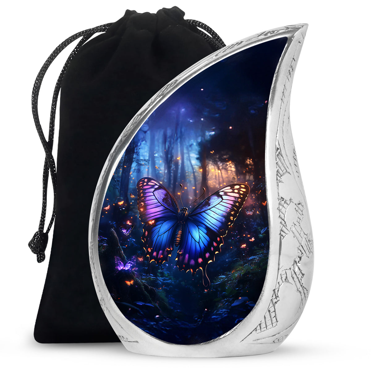 Blue Butterfly Urn For Ashes - Large Urn For Men & Women