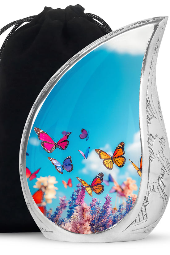 Colorful Butterflies Urns For Ashes - Large Urn For Male & Female