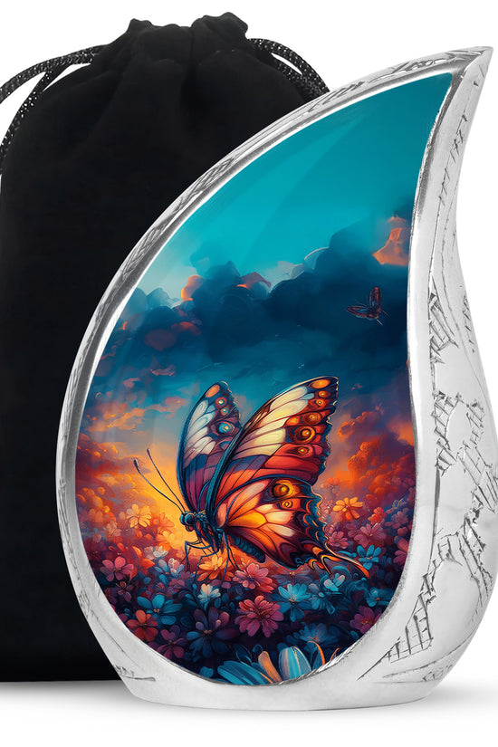 Monarch Butterfly Sunset Cremation Urn - Artistic Urns For Women