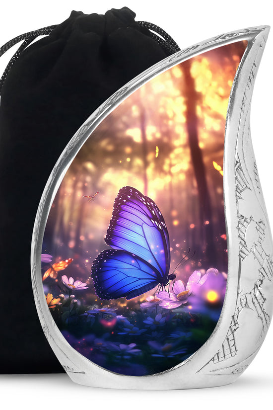 Blue Butterfly Cremation Urn For Ashes - Blue Butterfly Urn For Mom
