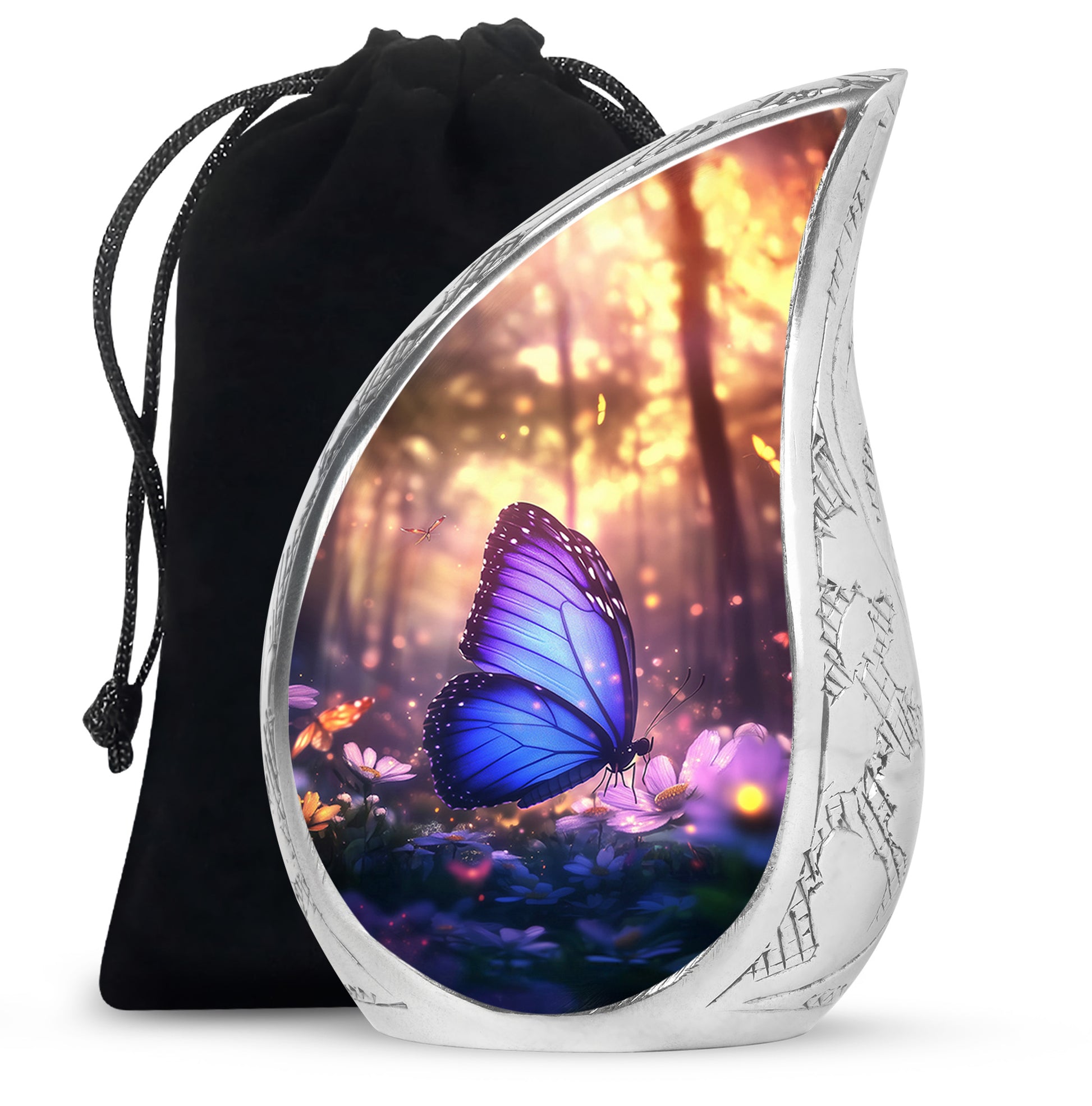 Blue Butterfly Cremation Urn For Ashes - Blue Butterfly Urn For Mom