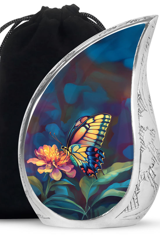 Floral Monarch Butterfly Urn For Ashes - Cremation Remains Containers