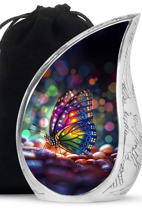 Colorful Butterfly Cremation Ashes Urn - Funeral Urns For Men and Women