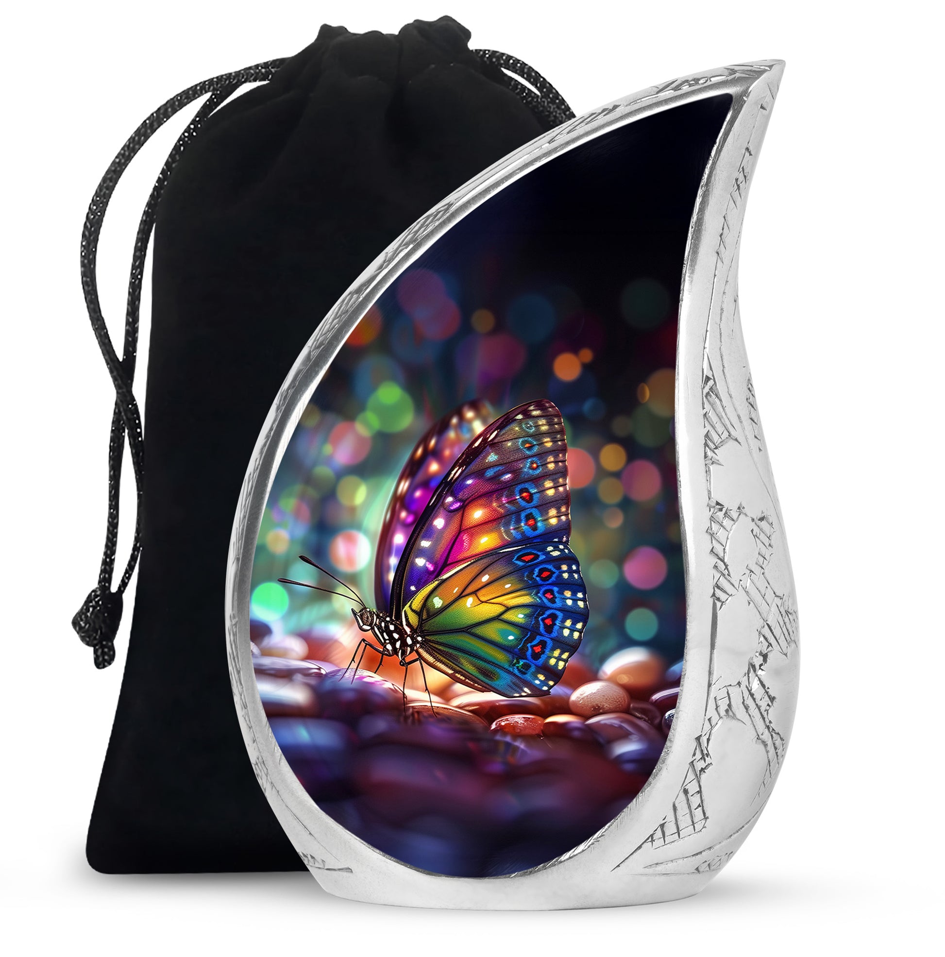 Colorful Butterfly Cremation Ashes Urn - Funeral Urns For Men and Women
