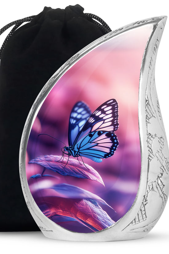 Blue Butterfly Urns For Ashes - Pink Cremation Urn For Funeral