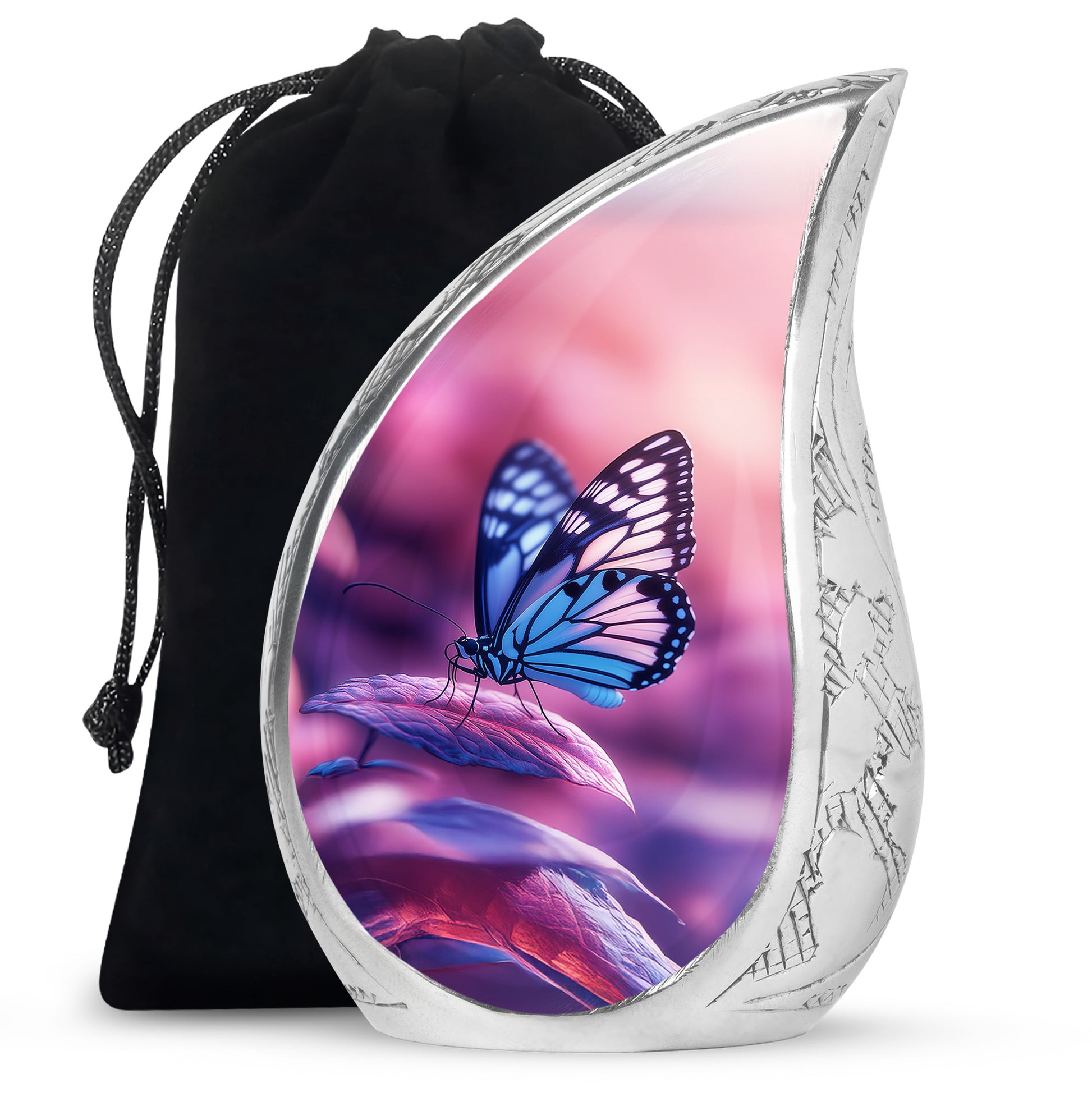 Blue Butterfly Urns For Ashes - Pink Cremation Urn For Funeral