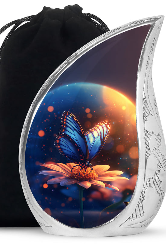 Bule Butterfly Urn For Mom - Sun Flower Cremation Urn For Ashes