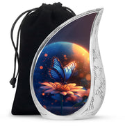 Bule Butterfly Urn For Mom - Sun Flower Cremation Urn For Ashes