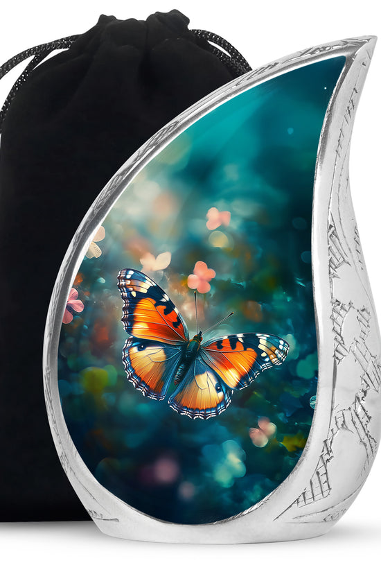 Orange Monarch Butterfly Cremation Urn - Urn For Ashes For Mom