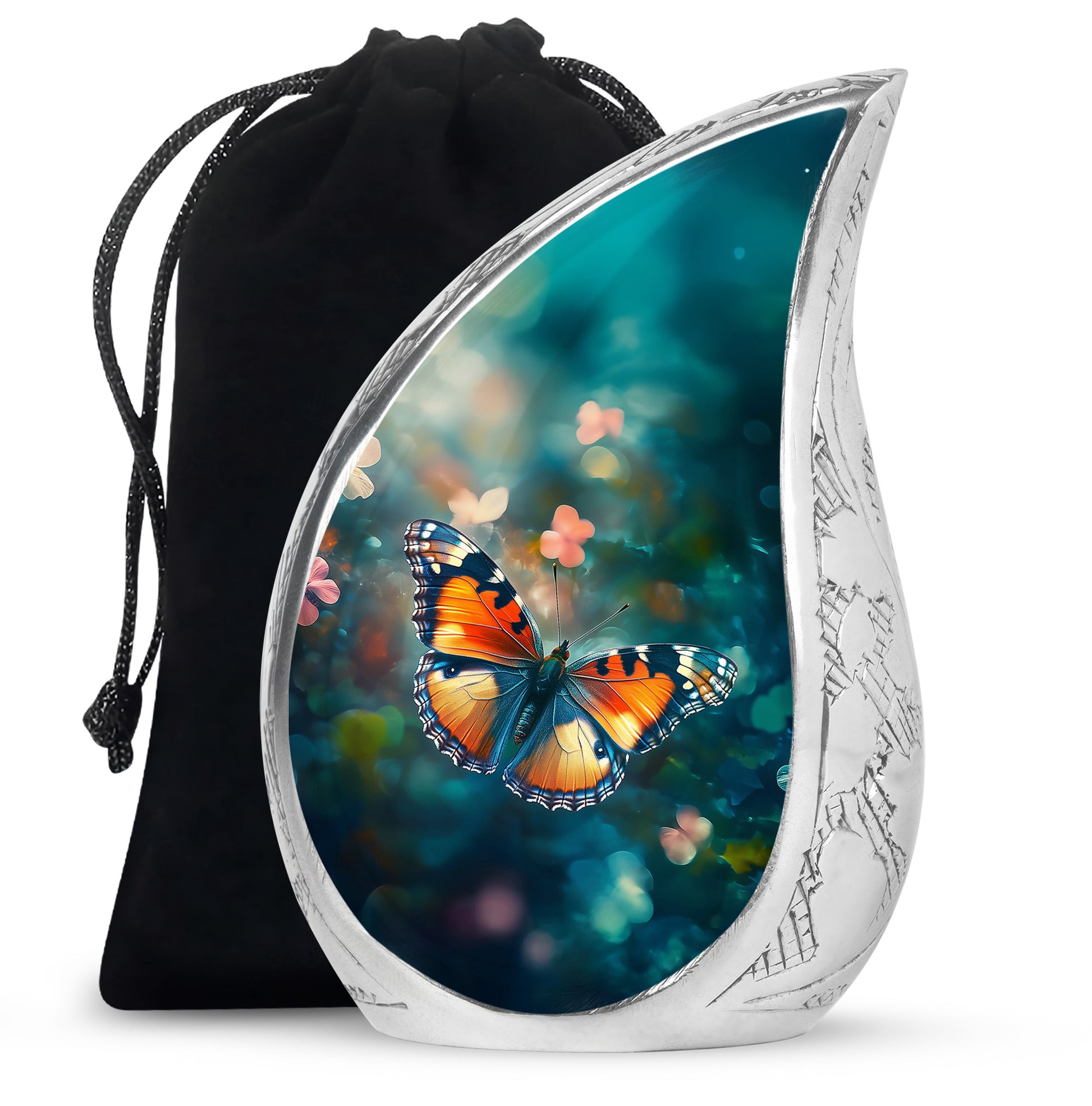 Orange Monarch Butterfly Cremation Urn - Urn For Ashes For Mom