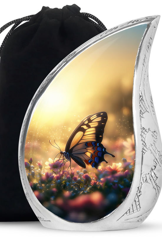 Yellow Monarch Butterfly Urn For Ashes - Burial Urns For Humans