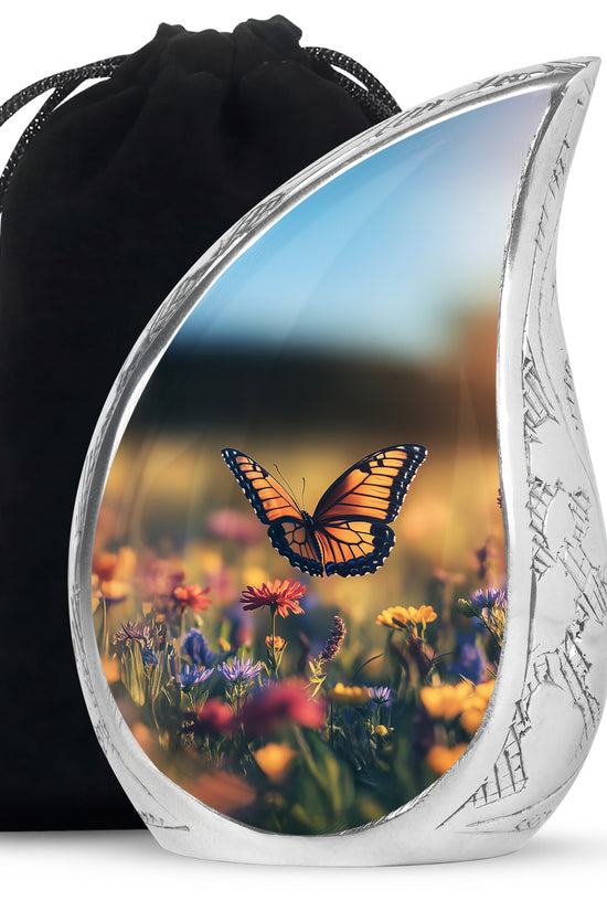 Monarch Butterfly Urn For Mother - Floral Fields Urns For Loved Ones