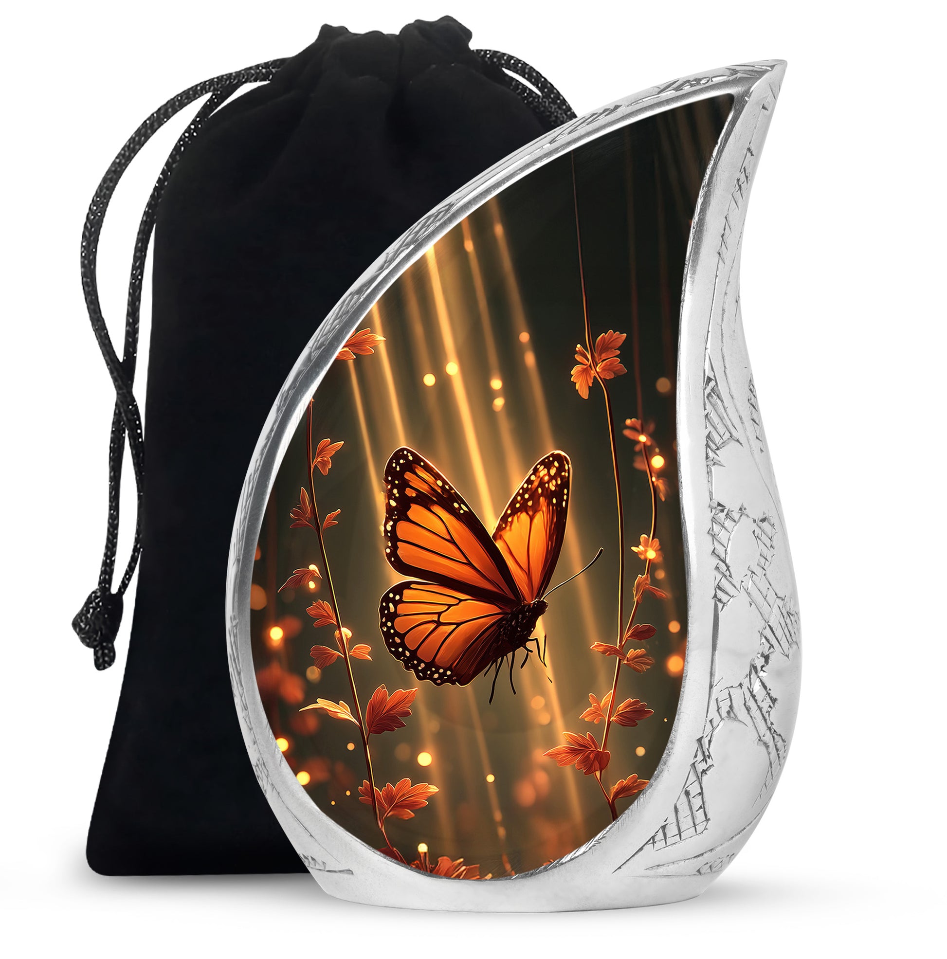 Monarch Butterfly Cremation Urn - Moonlit Butterfly Memorial Urns