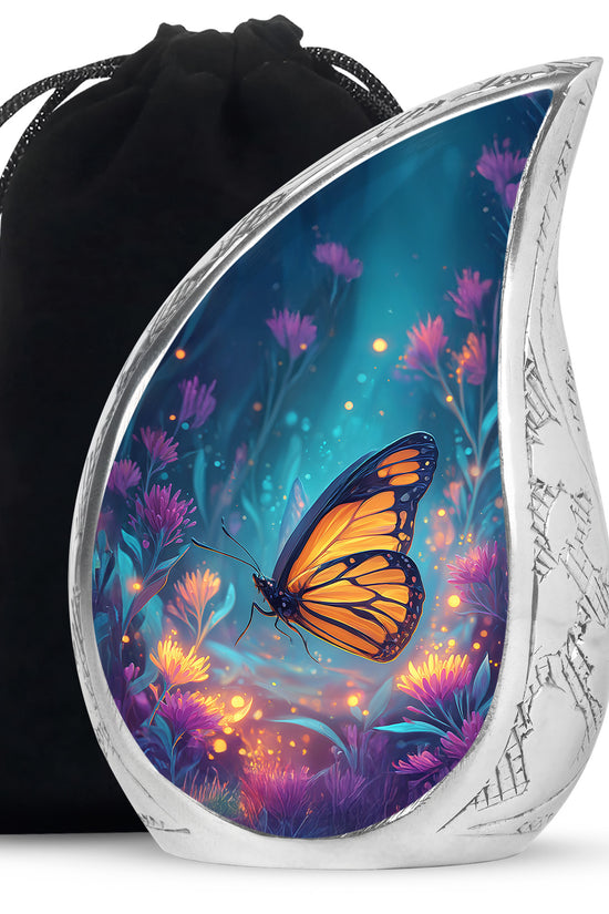 Orange Monarch Butterfly Urn For Mother - Colorful Forest Urns