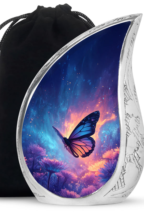 Cosmic Butterfly Cremation Urn - Memorial Urn for Mom or Dad