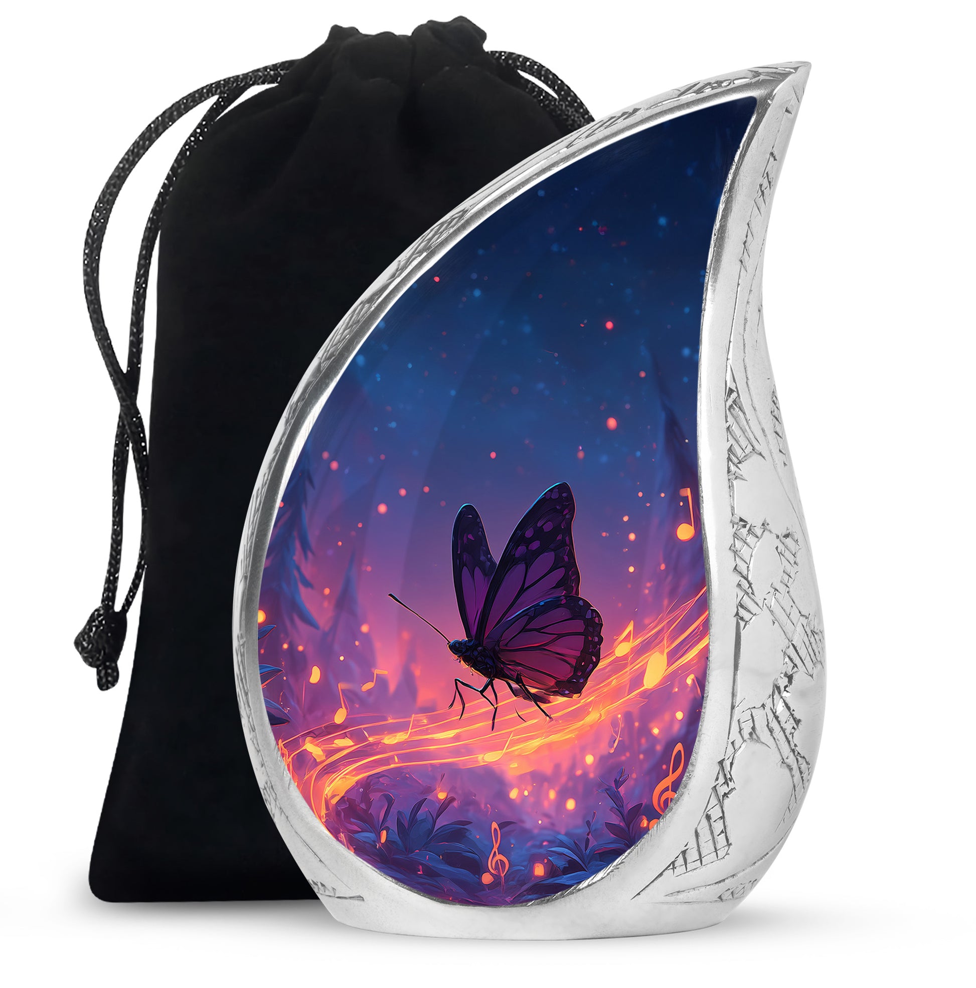 Dark Blue Butterfly Cremation Urns For Burial - Cremation Urn For Adults