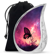 Pink Butterfly & Flower Burial Container - Large Urns For Mom Ashes