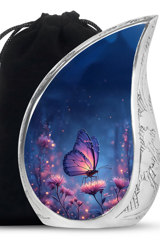 Bluen Butterfly On Flower - Elegant Beautiful Large Memorial For Mom
