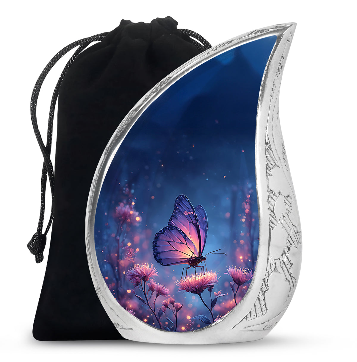 Bluen Butterfly On Flower - Elegant Beautiful Large Memorial For Mom