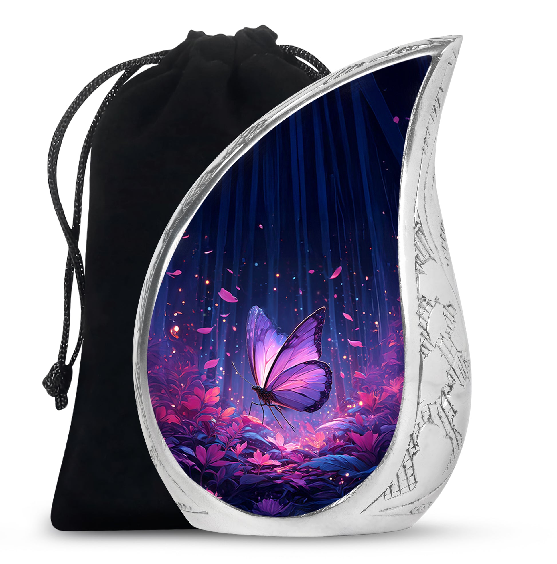 Beautifully Crafted Purple Butterfly Urn - Large Urns For Mom Ashes