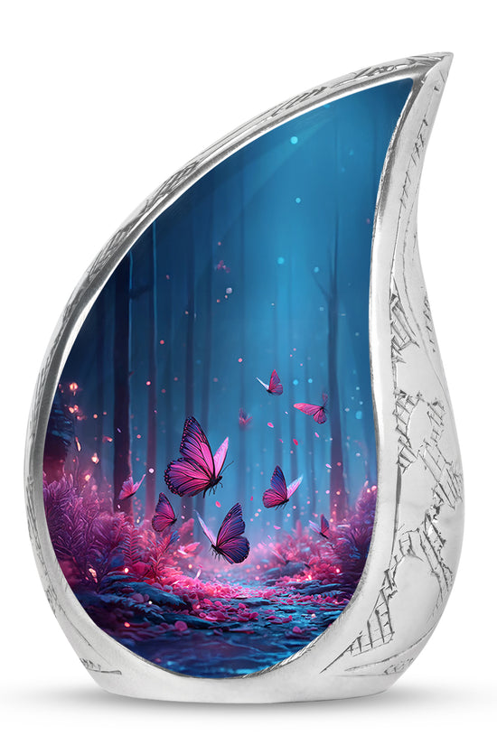 Personalized Refined Butterfly Cremation Urns - Blue 10-inch, 200 cu in - Yatskia